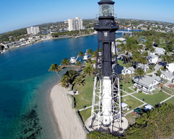 aerial view of the Hillsboro Inlet Lighthouse